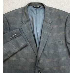 Jos A Bank Blazer Mens 48R Plaid Wool Silk Blend 2-Button Signature Lined